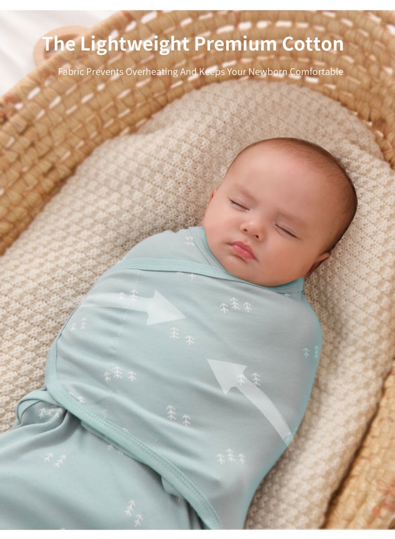 insular 3 Pack Baby Swaddle, 100% Cotton Newborn Swaddle Wrap, Adjustable Wearable Sleep Sack with Hook and Loop Fastener for Infant 0-4 Months, Soft Breathable Swaddling Blanket for Girls and Boys, Pink - Image 5